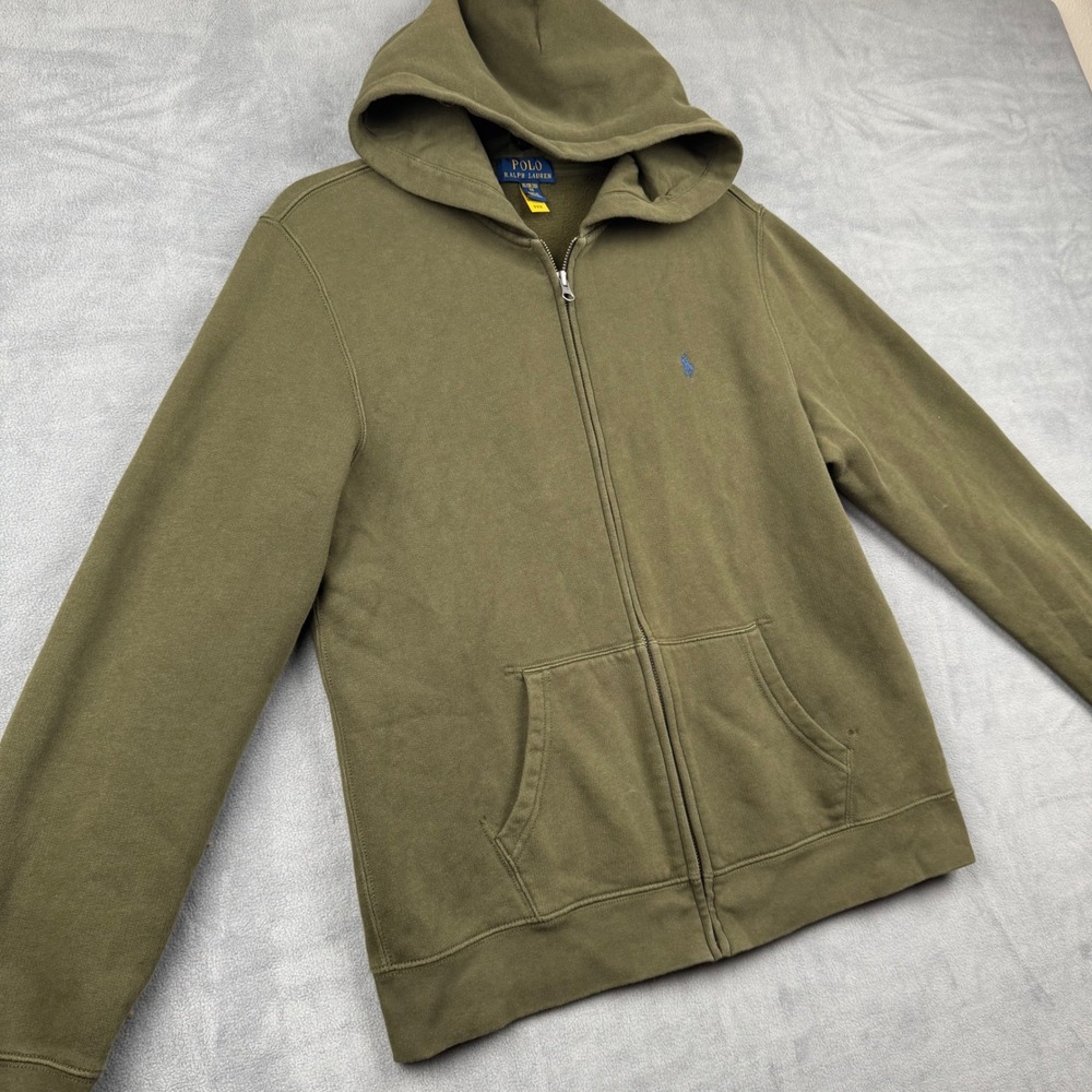 Polo Ralph Lauren Zip Up Hoodie Green Youth XL 18-20 Kids Full Zip Activewear